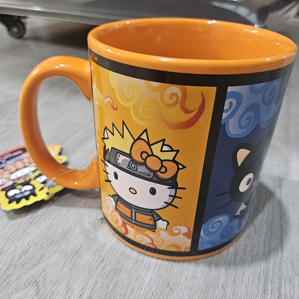 Naruto x hello kitty mug cup